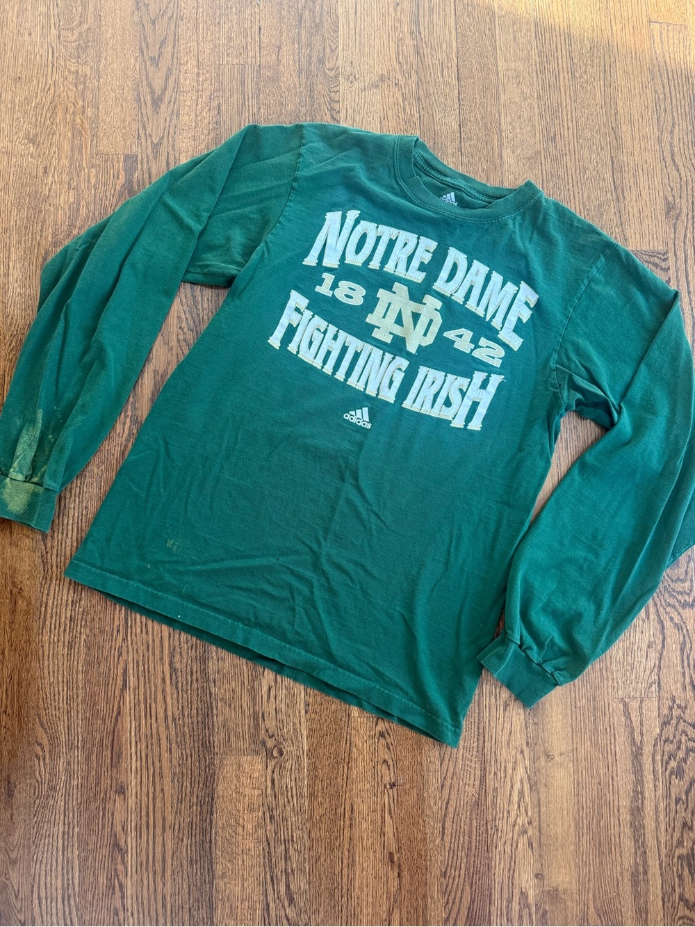 adidas Notre Dame Fighting Irish Long Sleeve Shirt Green
